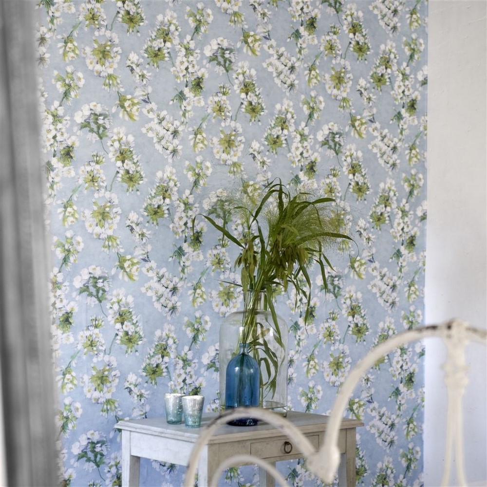 Fleur D Assam Wallpaper PDG1148 by Designers Guild in Sky Blue